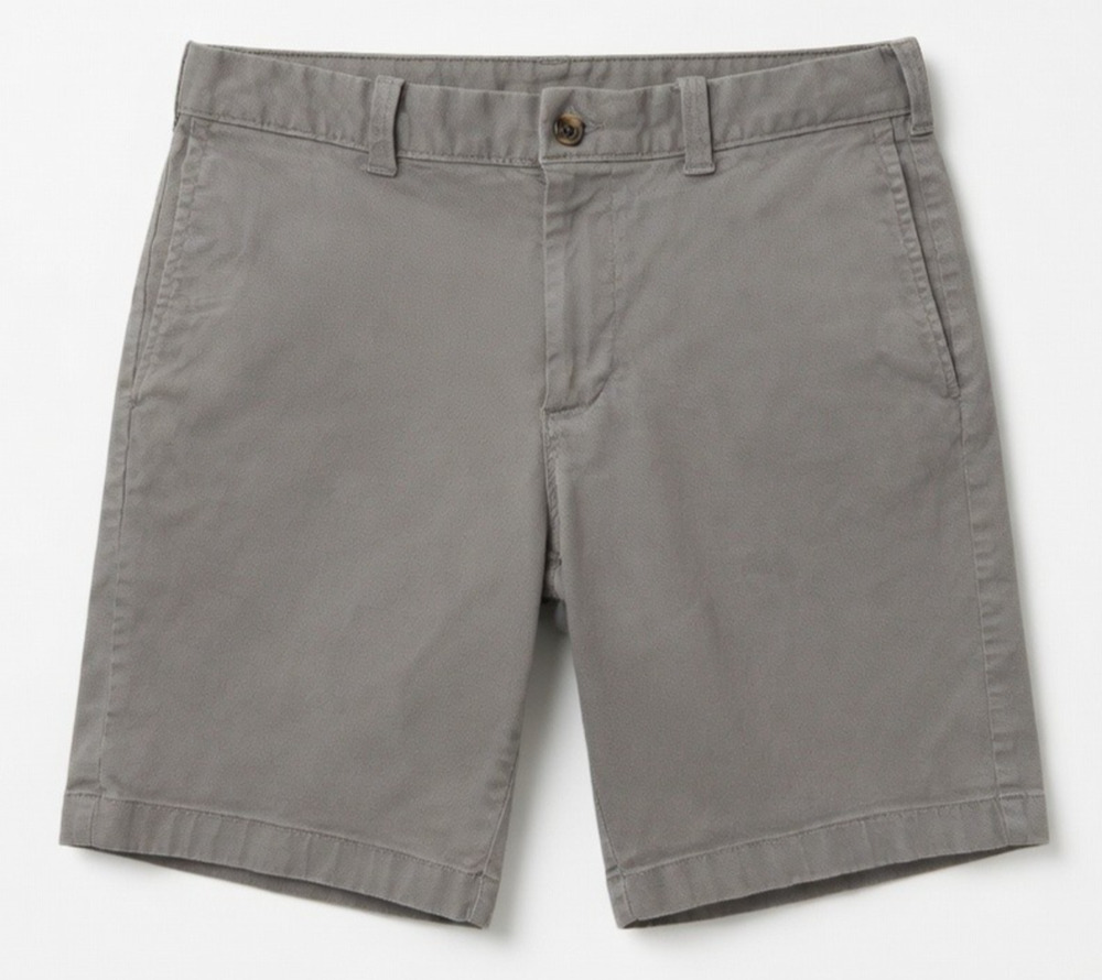J.Crew Chino Shorts Mens 33 Gray 9 Inch Inseam Stretch Casual Classic Fit Preppy
